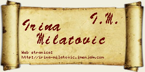 Irina Milatović vizit kartica